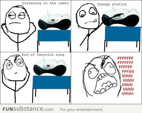 The worst situation when you change your radio station