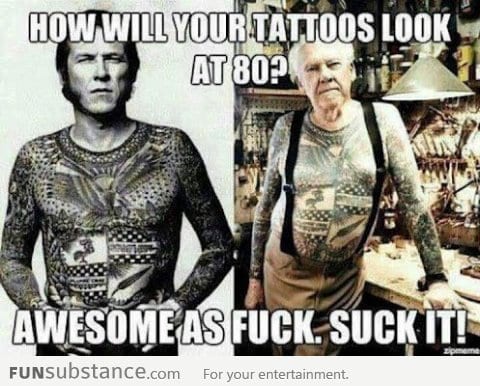 Tattoos many years later