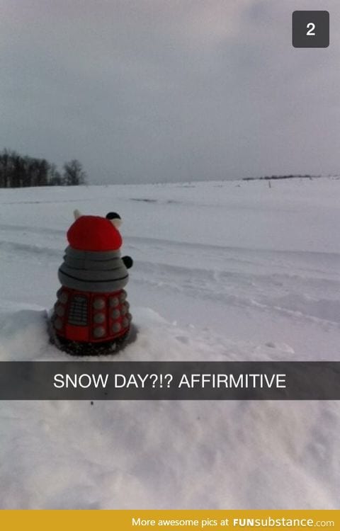 Even Daleks enjoy Snow Days