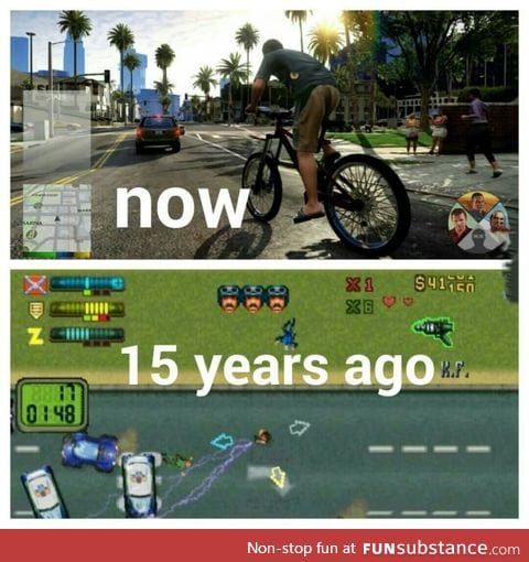 Gta V vs Gta 1! 15 years ago