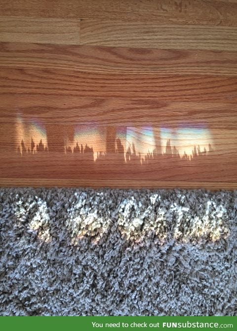 The shadow of my rug looks like a city skyline