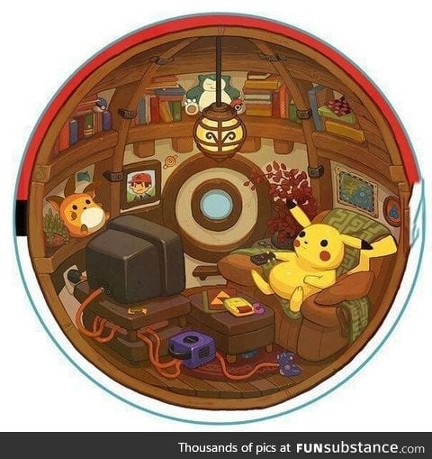 So here's how it looks from the inside a pokeball