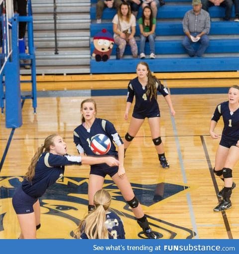 high school sports photographer snuck this into a volleyball album