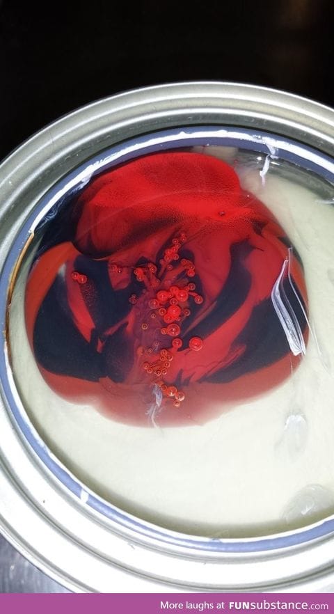 Unstirred paint can