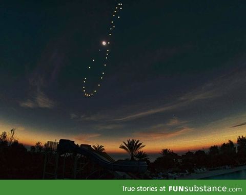 The Sun, photographed from the same spot, at the same hour, on different days throughout