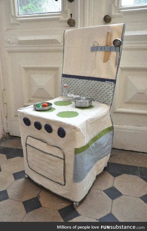 Chair cover for kids' stove