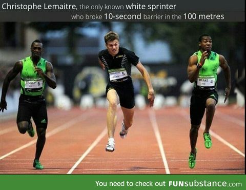 The fastest white sprinter