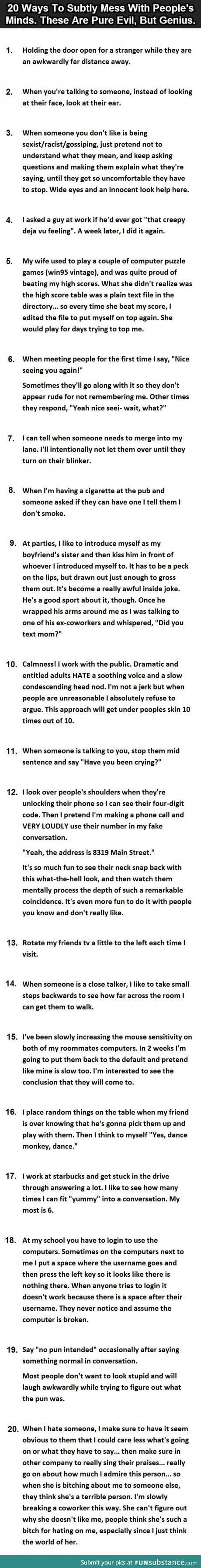 20 ways to mess with people without them knowing