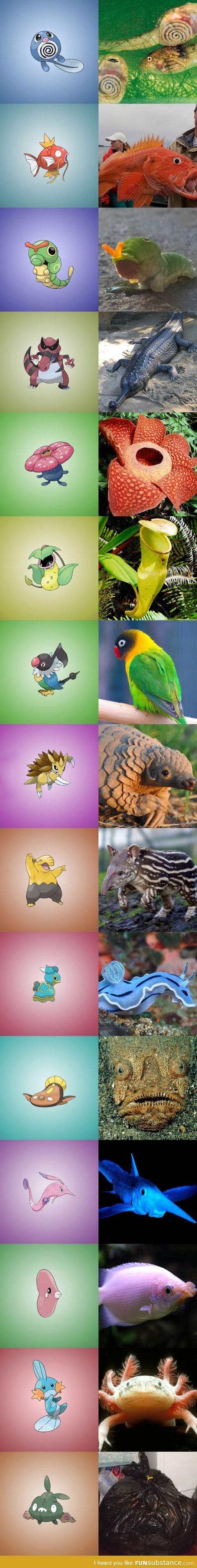 Real things that inspired pokemons