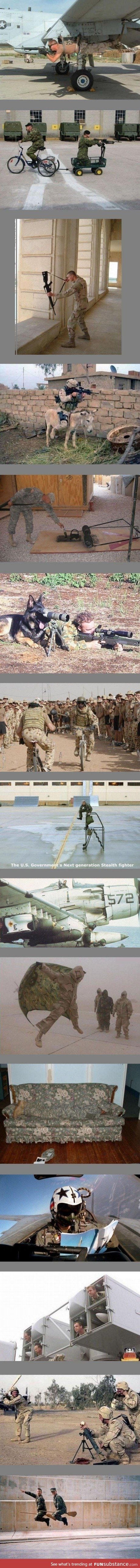 Soldiers having fun