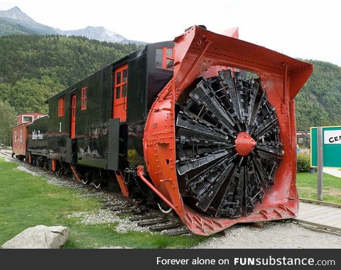 This is a Rotary Snowplow used for clearing Train Tracks after heavy snow, built in 1899