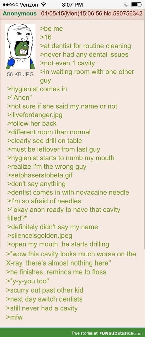 Anon goes to the dentist