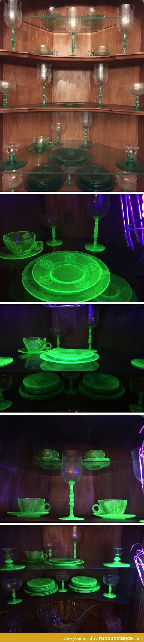 Uranium glassware that glows