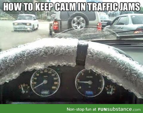 Staying calm at traffic jams