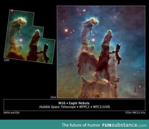 Hubble Revisits the Famous "Pillars of Creation" with a new lens