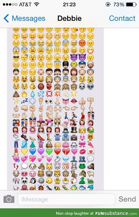 The girl I babysit for literally texted me every emoji