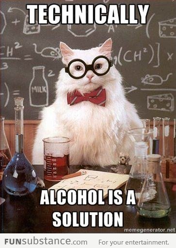 Chemistry Cat on alcohol