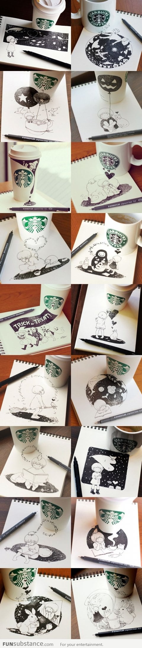 Awesome Starbucks Drawings by Tomoko Shintani