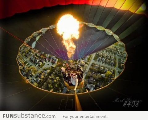 View from inside a hot air balloon