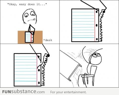 This happens every time I tear a paper from a notebook