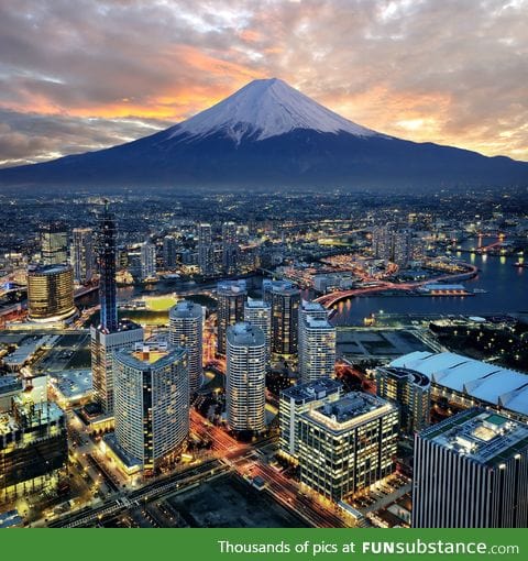 Mt. Fuji overlooking Yokohama