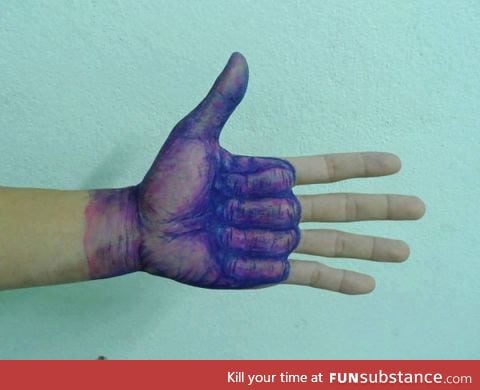 Ballpoint pen hand art