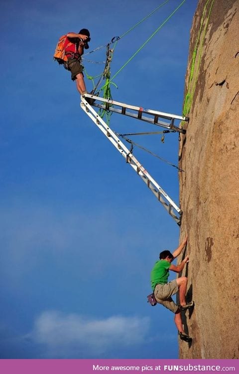 How photographers take pictures of rock climbers