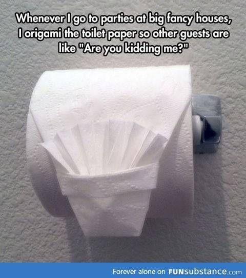 Toilet paper origami