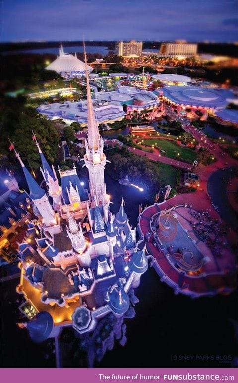 Amazing sky view of the disney castle