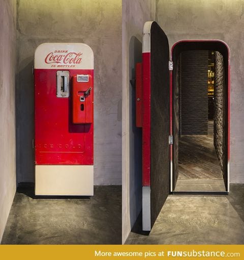 A bar hidden behind an old Coca-Cola machine in Shanghai