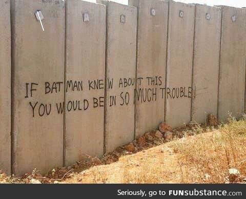 Graffiti on the apartheid wall in Palestine