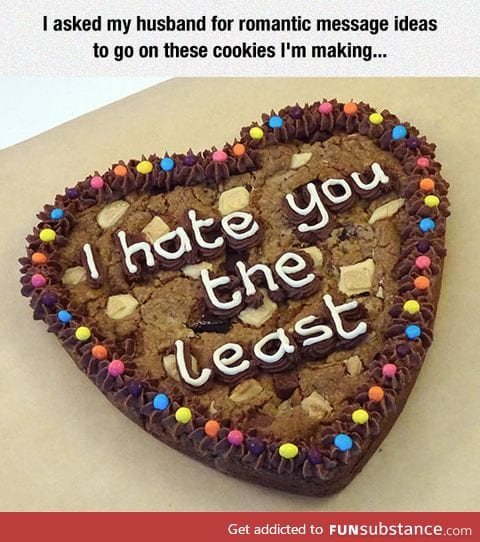 Romantic cookie message