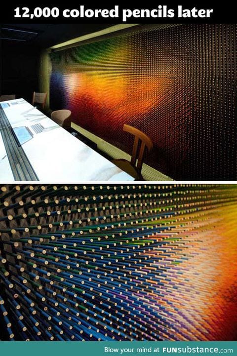 12,000 colored pencils wall