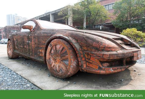 This is a Mercedes Benz car built out of bricks