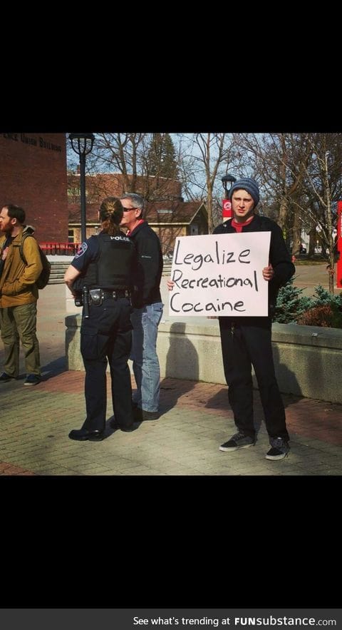 This guy protesting on campus