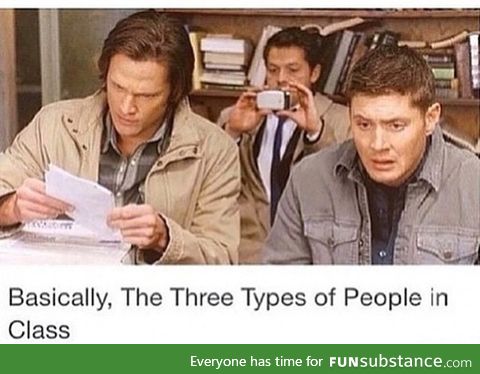 Three types of people in class
