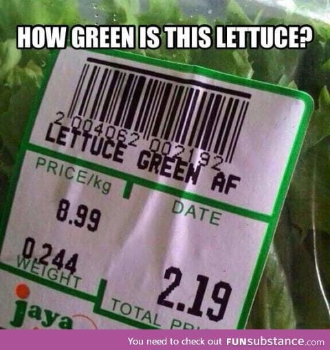 How green this lettuce?