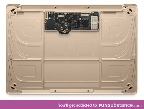 Inside a Macbook Air minus the batteries.