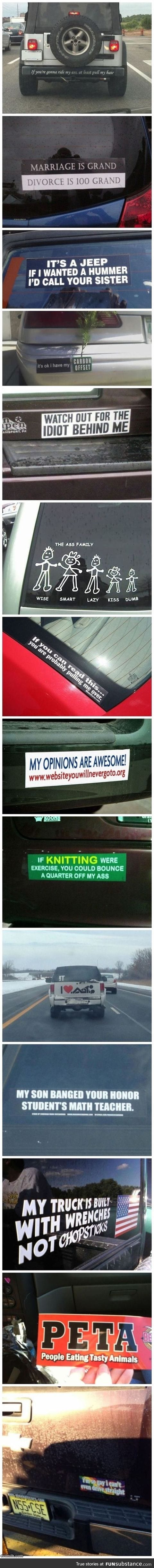 Bumper stickers