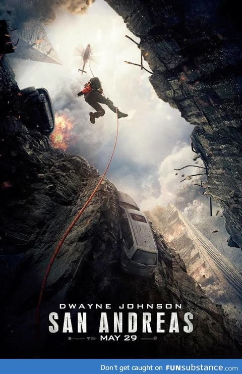 San Andreas Movie Poster, action-adventure disaster film starring Dwayne Johnson