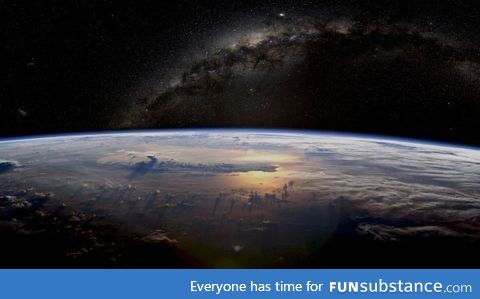 Milky way over the Earth