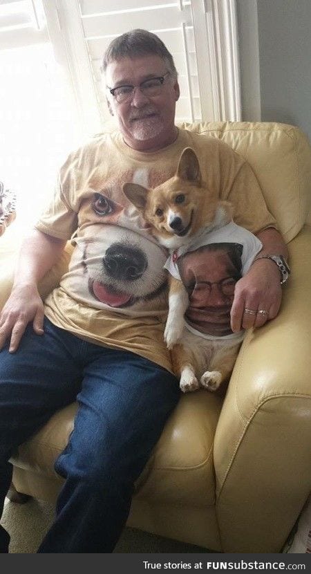 A man and his Corgi