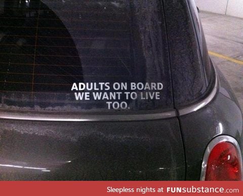 Bumper sticker for adults