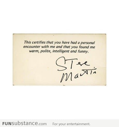 Steve Martin's business card