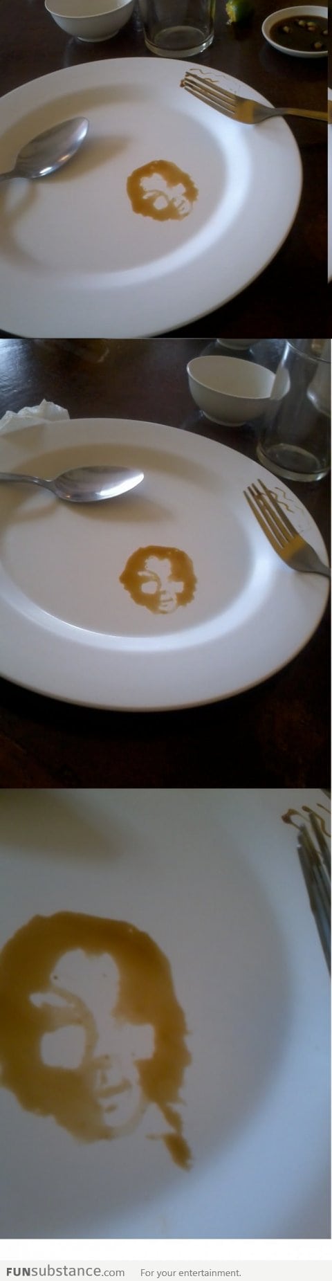 Face on the plate