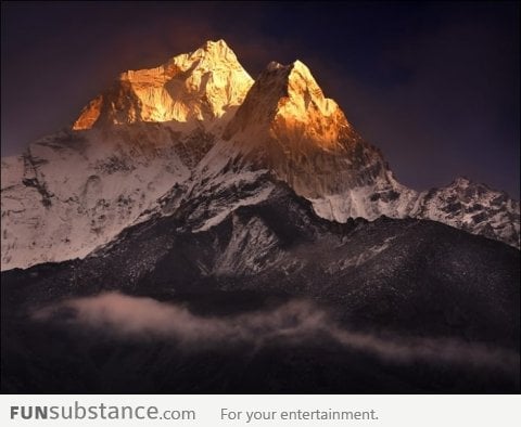 The Himalayas at sunrise