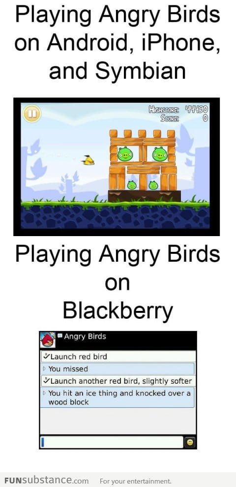 Angry birds on different OS