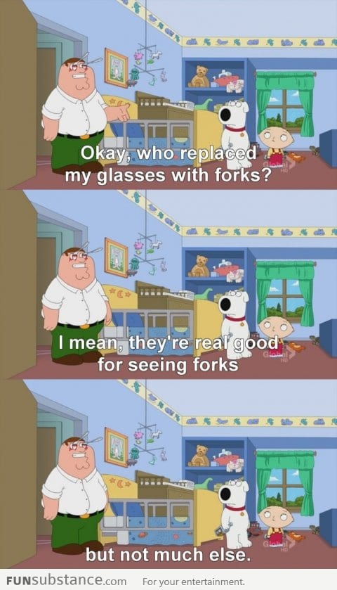 Peter Griffin and his new glasses!