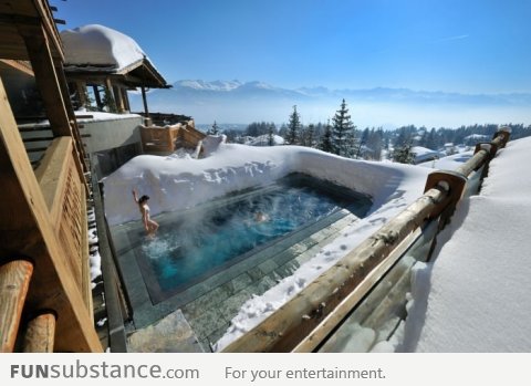 A ski resort in the Alps