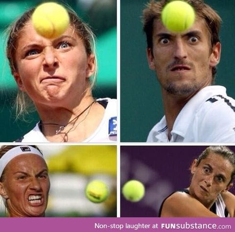 Pictures of tennis players just look like people trying really hard to mind control